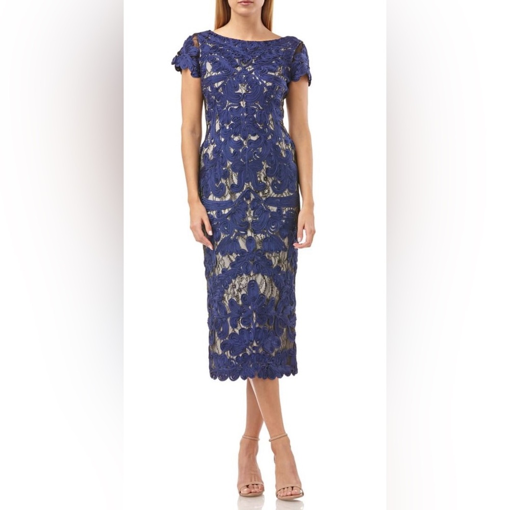 Elegant Blue Lace Midi dress alexia admore 💎💎